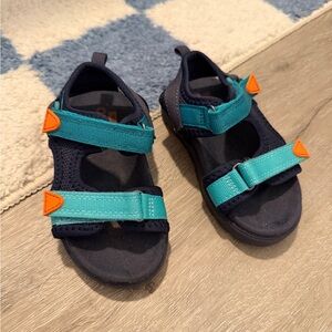 Carter's Navy and Teal Kids Active Sandals with Orange Tabs